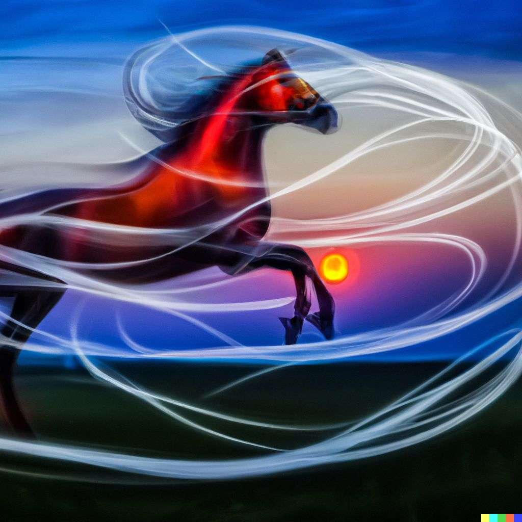a horse, digital art, 3D style